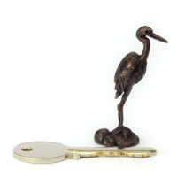 Miniature Bronze Heron Sculpture