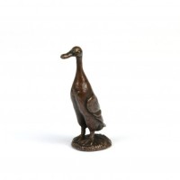 Miniature Bronze Runner Duck Sculpture