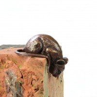 Bronze Over the Edge Mouse Sculpture