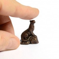 Miniature Bronze Sitting Otter Sculpture