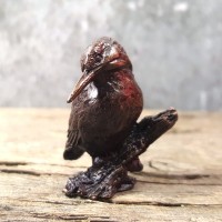 Miniature Bronze Kingfisher Sculpture
