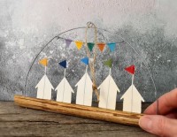 Coloured Beach Huts - Hanging Decoration