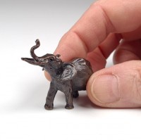 Miniature Bronze Elephant Sculpture