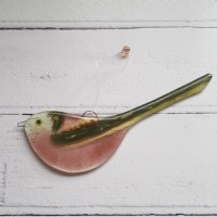 Hanging Long Tailed Tit Suncatcher - Facing Left
