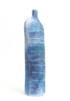 Medium Tall Stoneware Bottle - Tracks