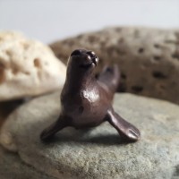 Miniature Bronze Seal Pup Sculpture