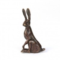 Miniature Bronze Sitting Hare Sculpture