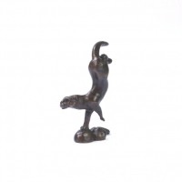 Miniature Bronze Swimming Otter Sculpture