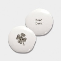 Porcelain pebble - Good luck/shamrock