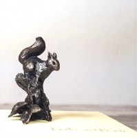 Miniature Bronze Red Squirrel Sculpture