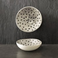Small Porcelain Trinket Bowl with Dimpled Spots