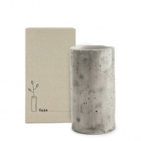 Small Porcelain Cylindrical Vase with Speckled Glaze