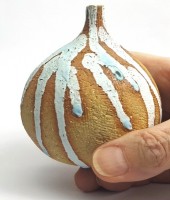 Stoneware Spherical Bottle with Sea Surf Glaze