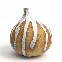 Stoneware Spherical Bottle with Sea Surf Glaze