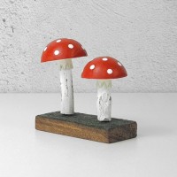 Painted Wooden Toadstools Shelf Decoration