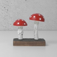 Painted Wooden Toadstools Shelf Decoration