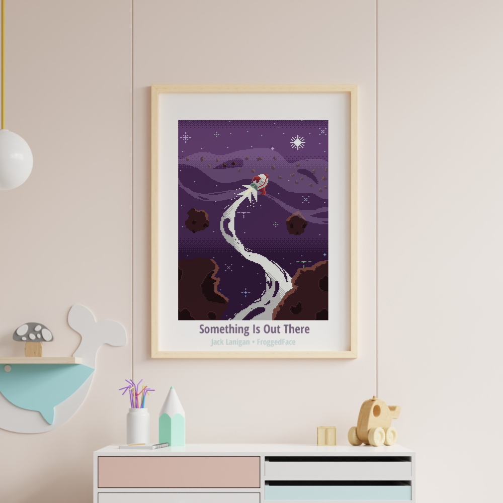 Spaceship and Asteroid Printable Wall Art